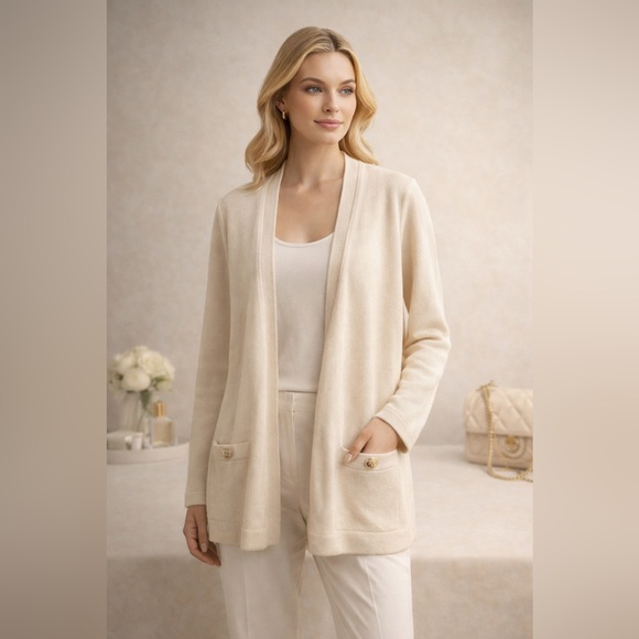 St. John Sweaters - St. John Cream Cardigan S